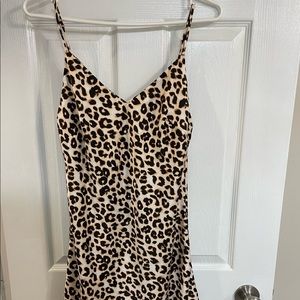 Leopard print slip dress